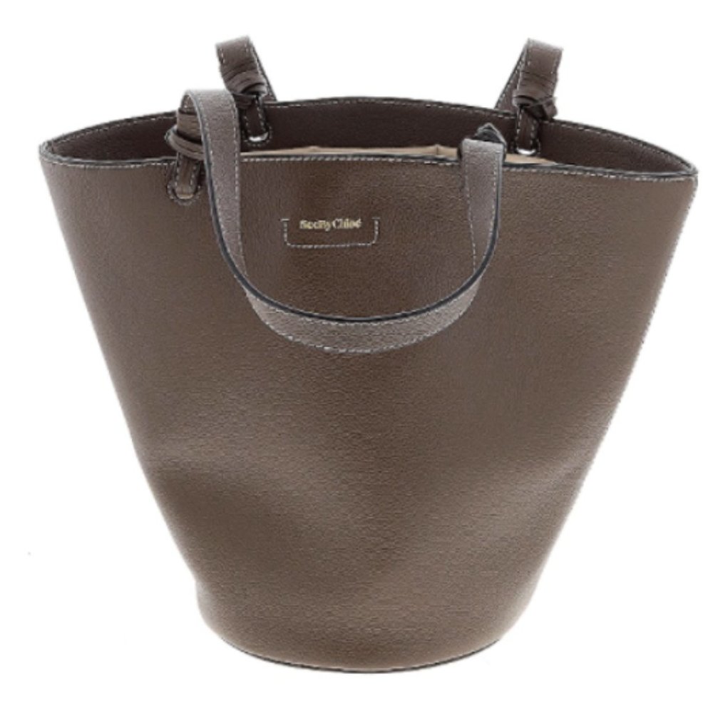 Stunning Nearly New See by Chloé Leather Bucket Tote-Brown — Missing Keycjain